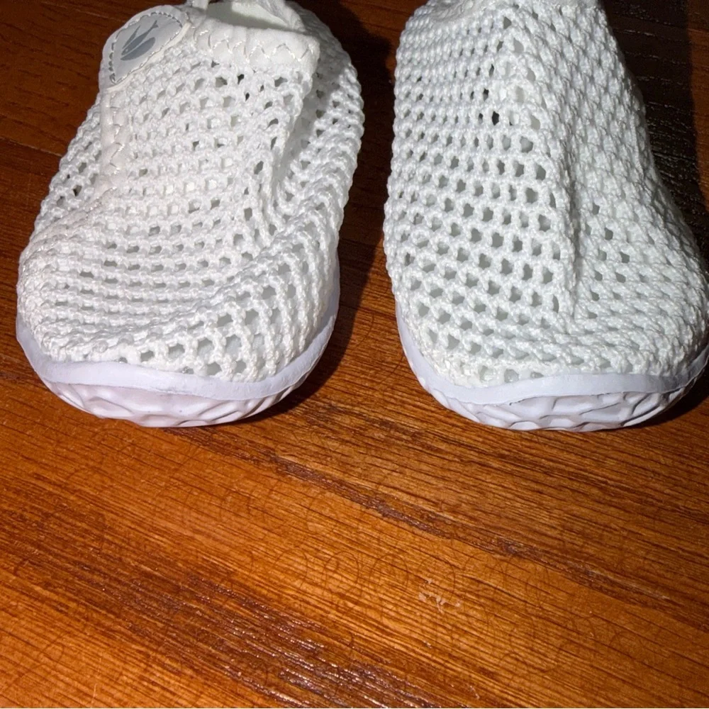 Toddler White Mesh Water Shoes | Lightweight Slip-On Pool Beach Shoes | Size 4